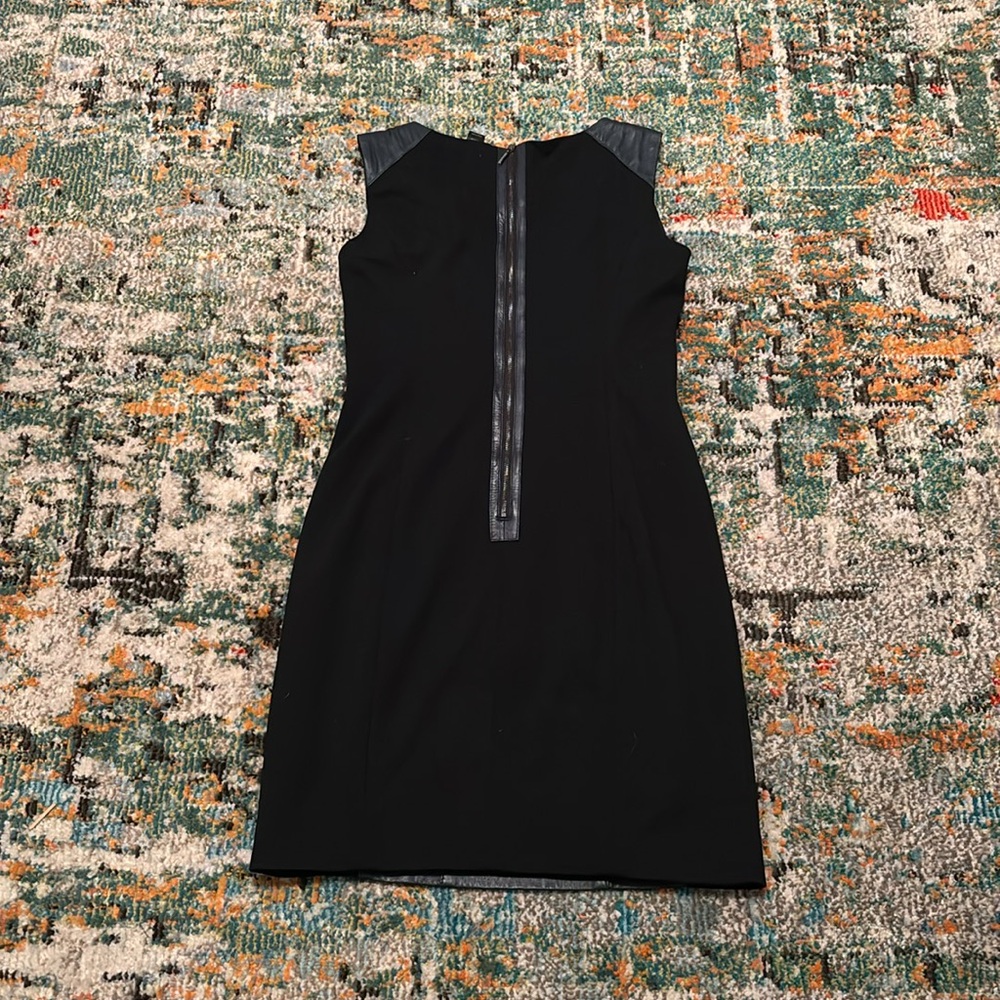 AQUA Dark Navy Leather Dress, Size Medium - Picture 4 of 7